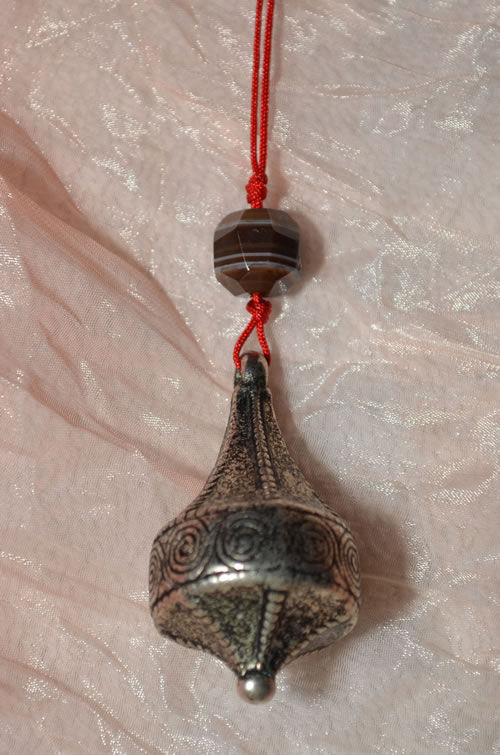 Metal and Brown Agate Pendulum for Sale