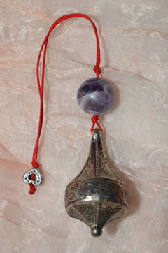 Metal and Brown Agate Pendulum for Sale